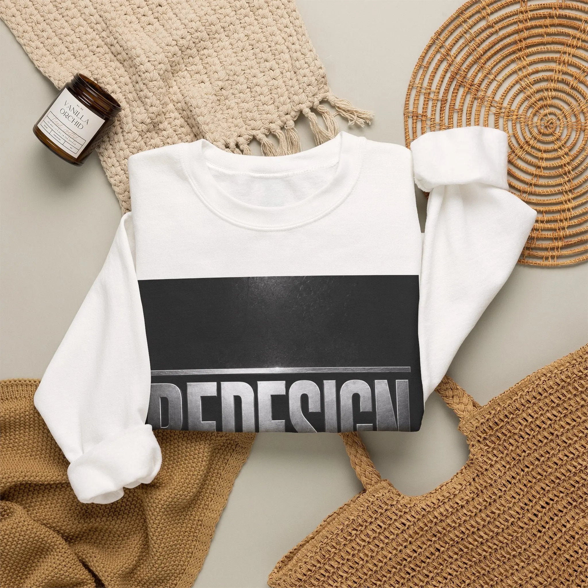 Crewneck Sweatshirt — 'REDESIGN' Front & 'Healing, Dignity, Liberation' Back Graphic Printify