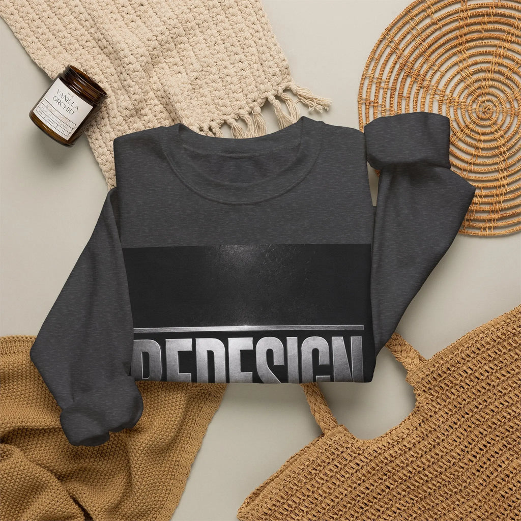 Crewneck Sweatshirt — 'REDESIGN' Front & 'Healing, Dignity, Liberation' Back Graphic Printify