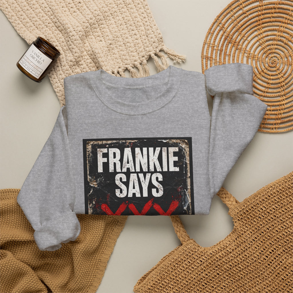 Frankie Says "XXX ICE" Distressed Graphic Crewneck Sweatshirt