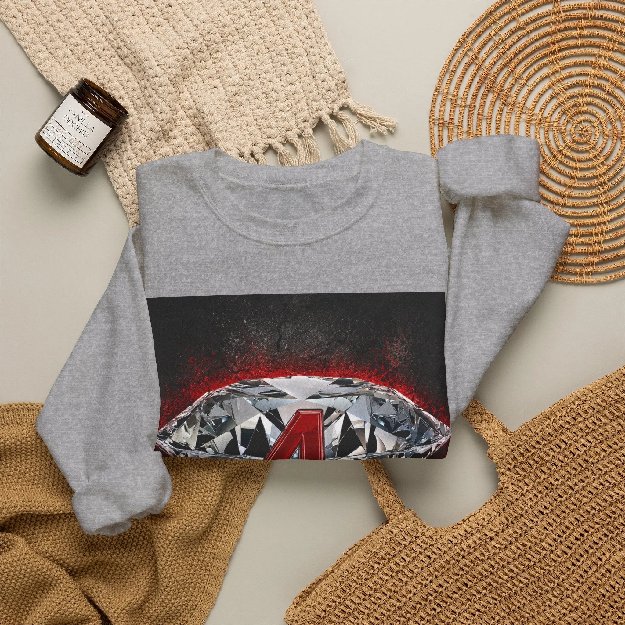 Crewneck Sweatshirt — Diamond 4 Mental Health Awareness Graphic Printify