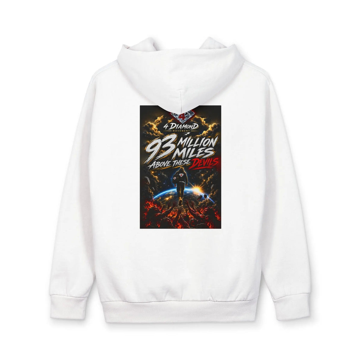 Space Adventure Hoodie — “93 Million Miles Above These Days” Graphic Pullover Printify