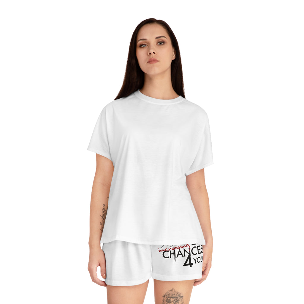 Women's Short Pajama Set — "Life Changes 4 You" Relaxed Sleepwear Shorts Top
