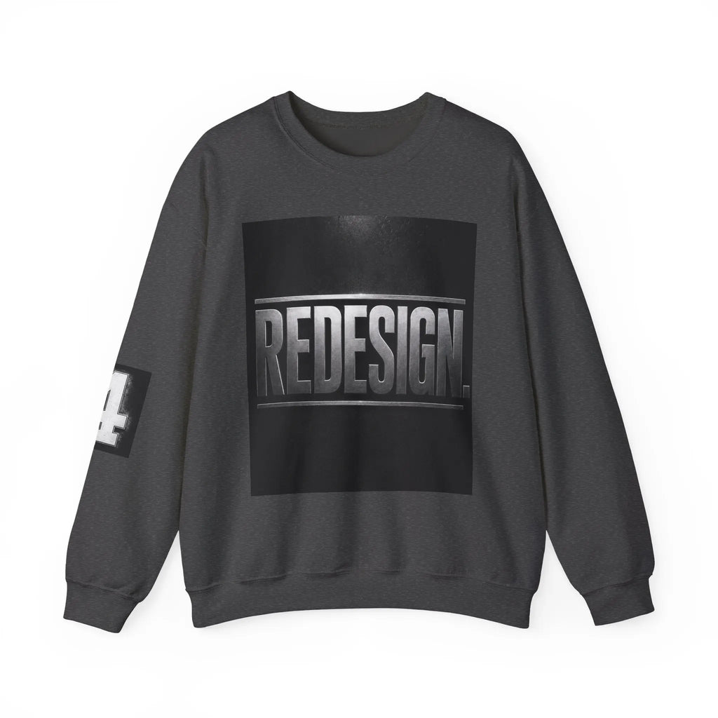 Crewneck Sweatshirt — 'REDESIGN' Front & 'Healing, Dignity, Liberation' Back Graphic Printify