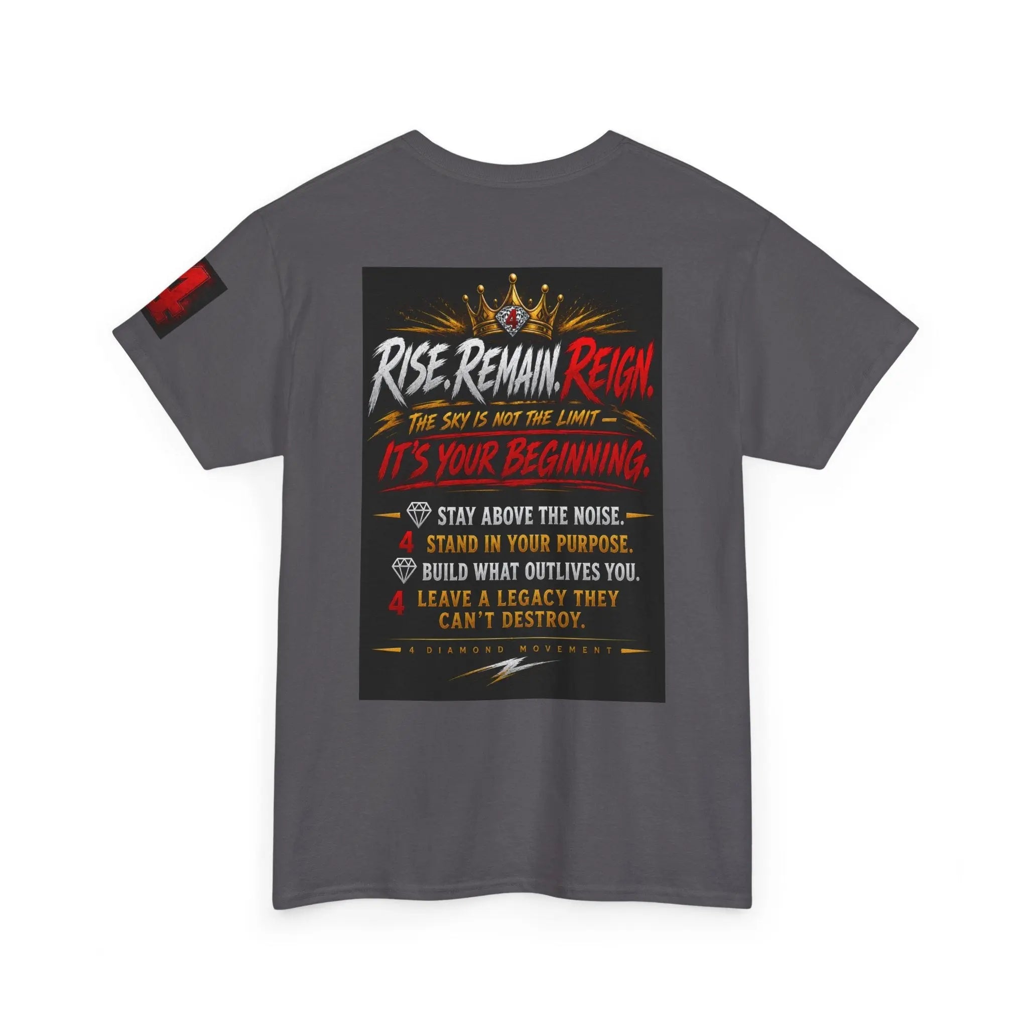 93 Million Miles Graphic Tee — "Rise, Remain, Reign" Motivational Cotton Shirt Printify