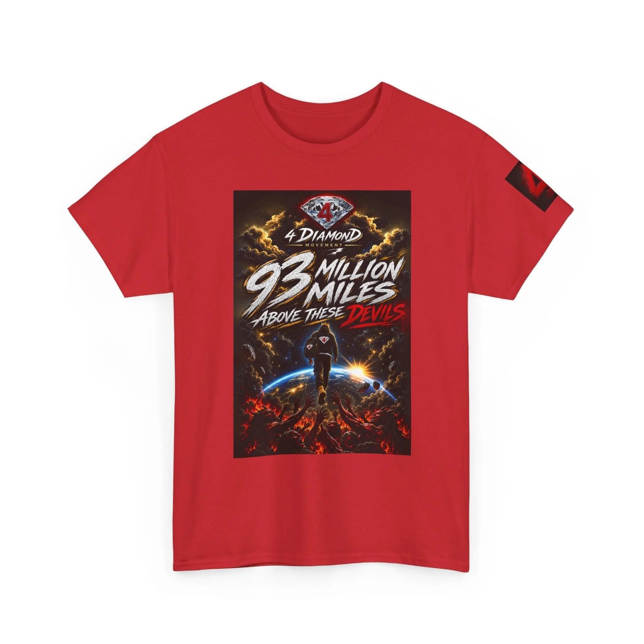 93 Million Miles Graphic Tee — "Rise, Remain, Reign" Motivational Cotton Shirt Printify
