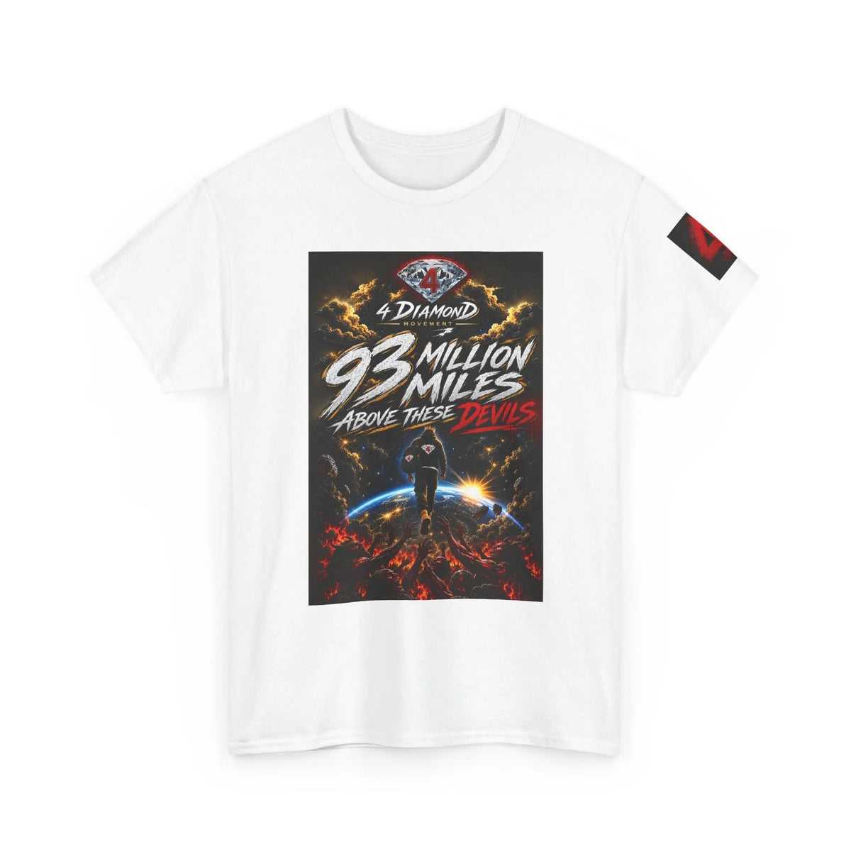 93 Million Miles Graphic Tee — "Rise, Remain, Reign" Motivational Cotton Shirt Printify