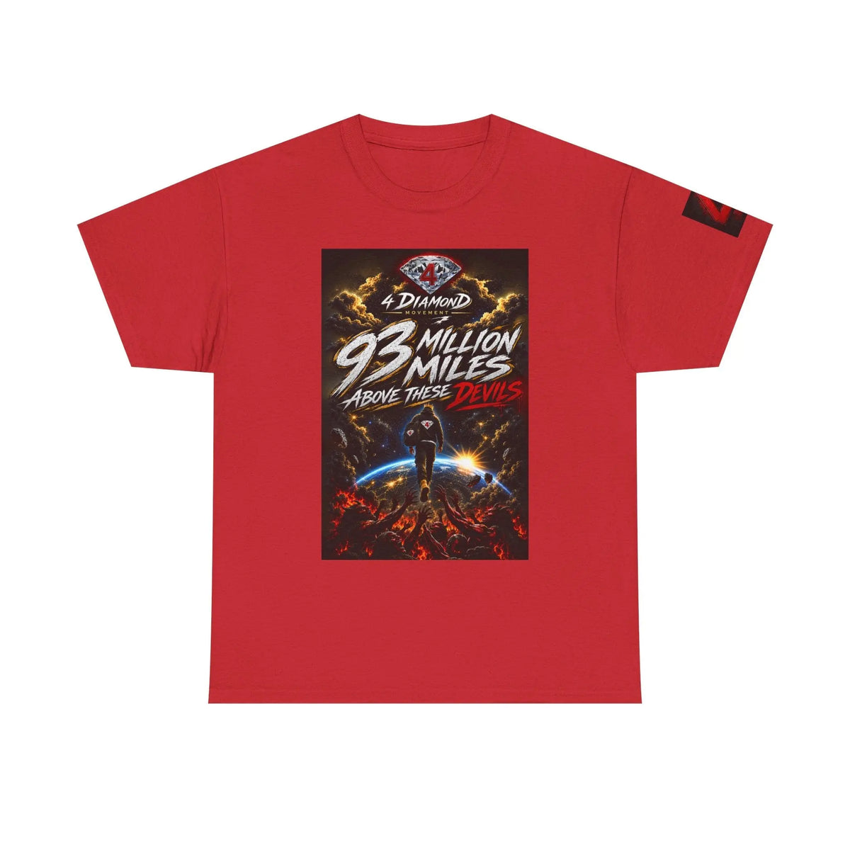 93 Million Miles Graphic Tee — "Rise, Remain, Reign" Motivational Cotton Shirt Printify