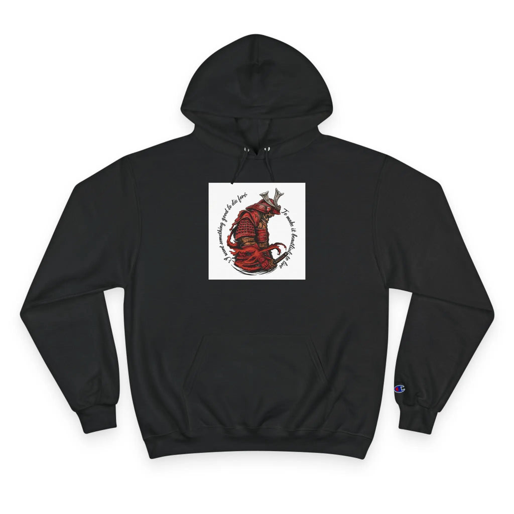 Champion Hoodie — 'What Are You Living For?' Motivational Graphic Hoodie Printify