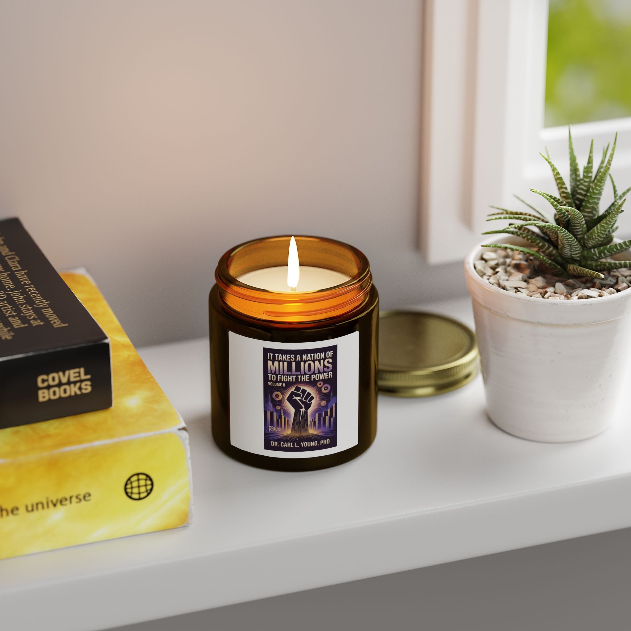 Coconut Apricot Soy Candle — "It Takes a Nation of Millions to Fight the Power" Inspirational Jar (4oz, 9oz)