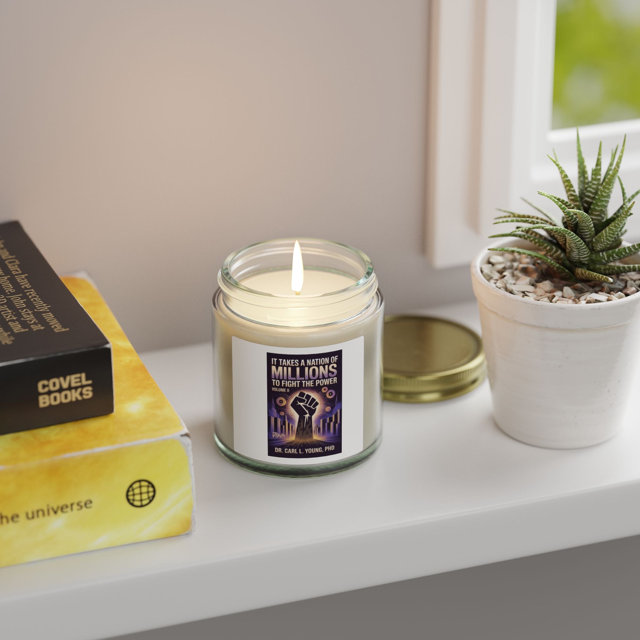 Coconut Apricot Soy Candle — "It Takes a Nation of Millions to Fight the Power" Inspirational Jar (4oz, 9oz)