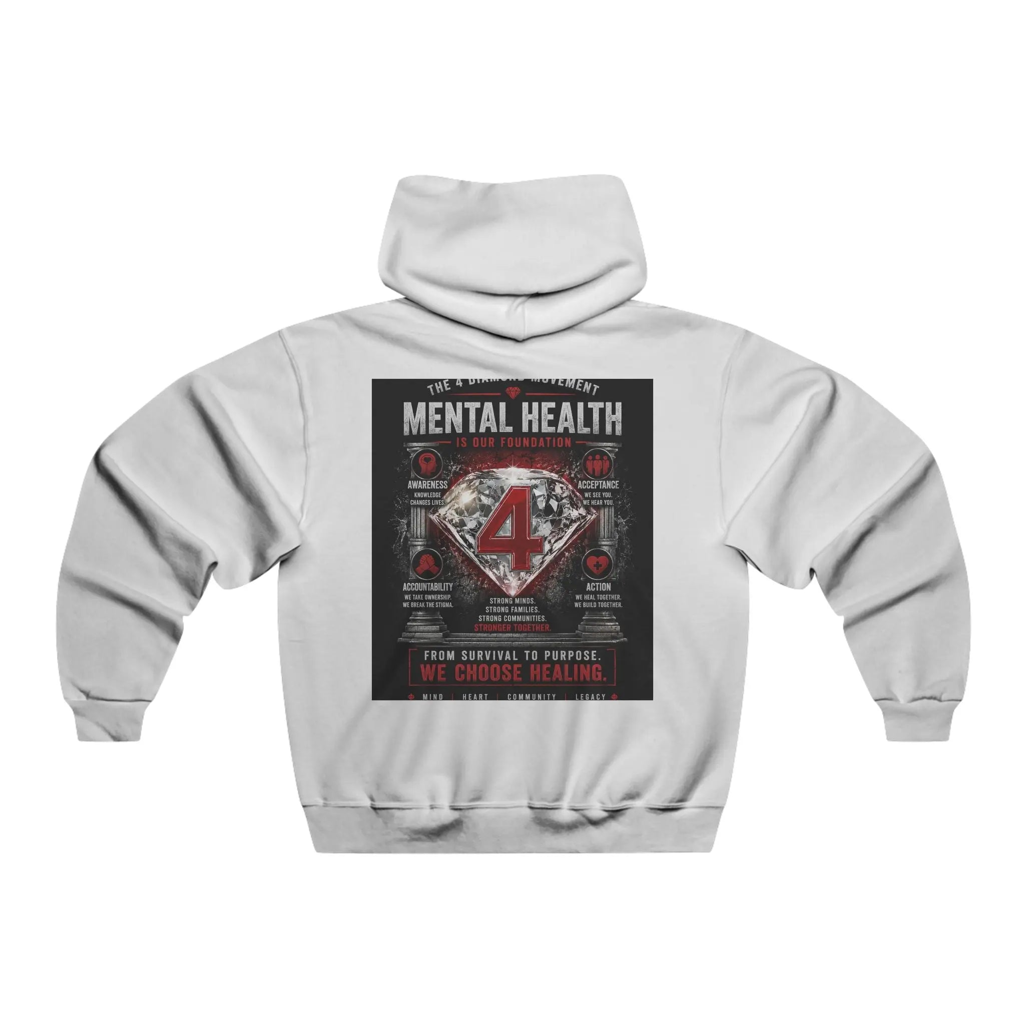 Mental Health DIAMOND 4 Hoodie — Support & Recovery Graphic Sweatshirt Printify