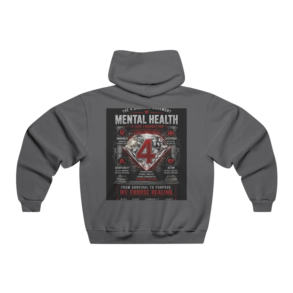 Mental Health DIAMOND 4 Hoodie — Support & Recovery Graphic Sweatshirt Printify