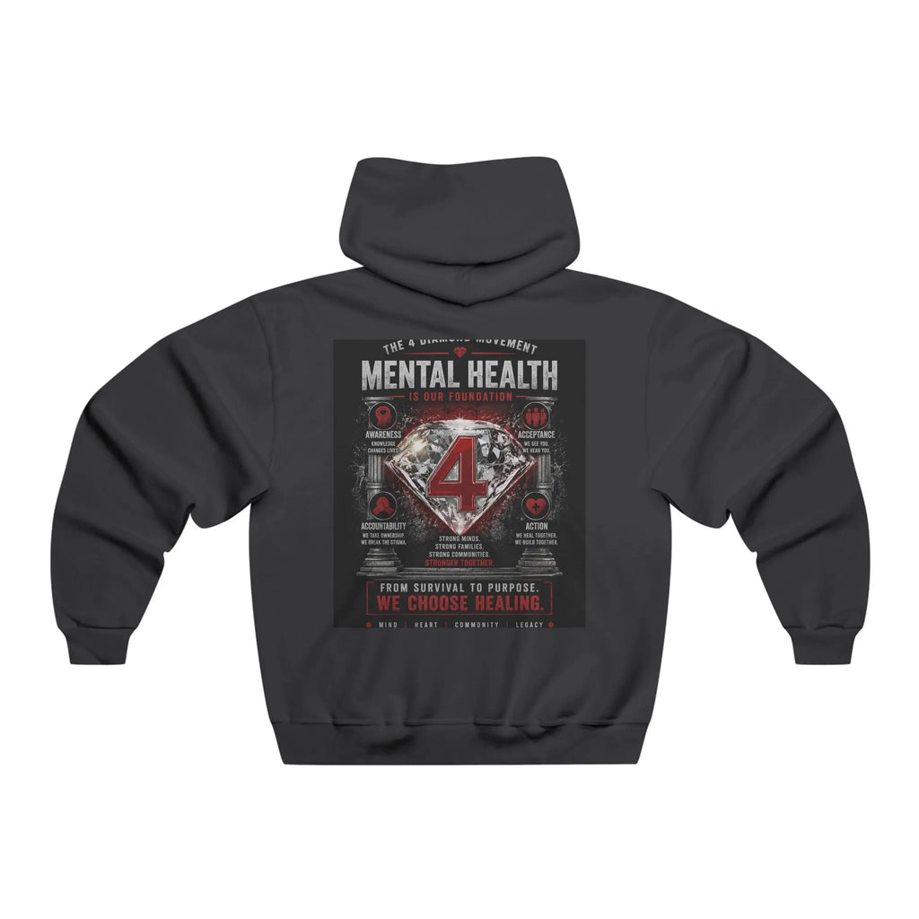 Mental Health DIAMOND 4 Hoodie — Support & Recovery Graphic Sweatshirt Printify