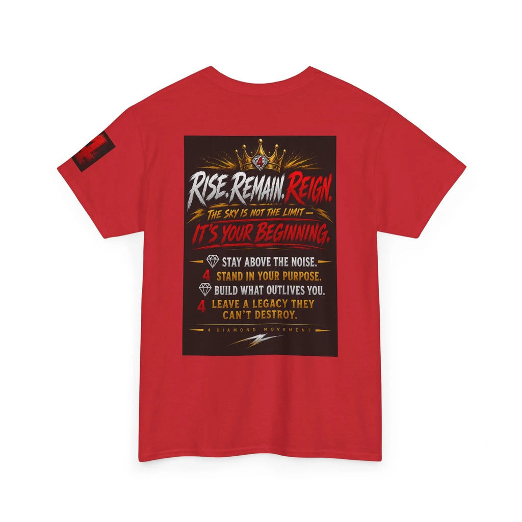 93 Million Miles Graphic Tee — "Rise, Remain, Reign" Motivational Cotton Shirt Printify