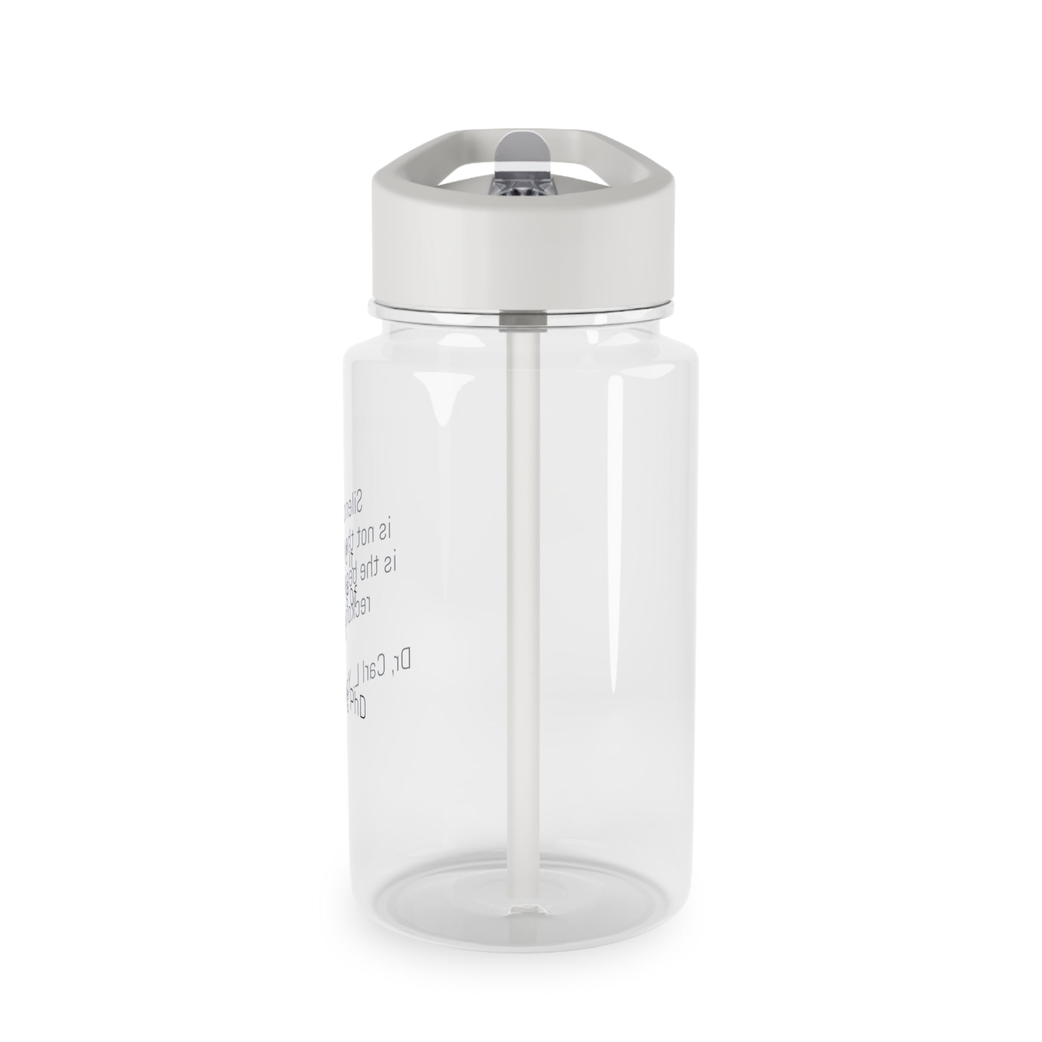 Personalized Tritan Water Bottle — "Dr. Carl L. Young PhD" Clear Straw Bottle