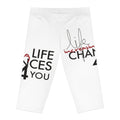 Life Changes Motivational Capri Leggings — Inspirational Quote Fitness Crop Pants