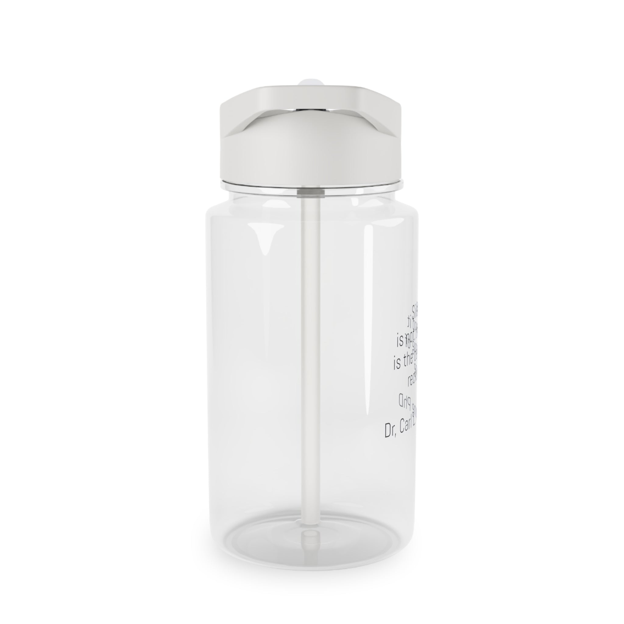 Personalized Tritan Water Bottle — "Dr. Carl L. Young PhD" Clear Straw Bottle