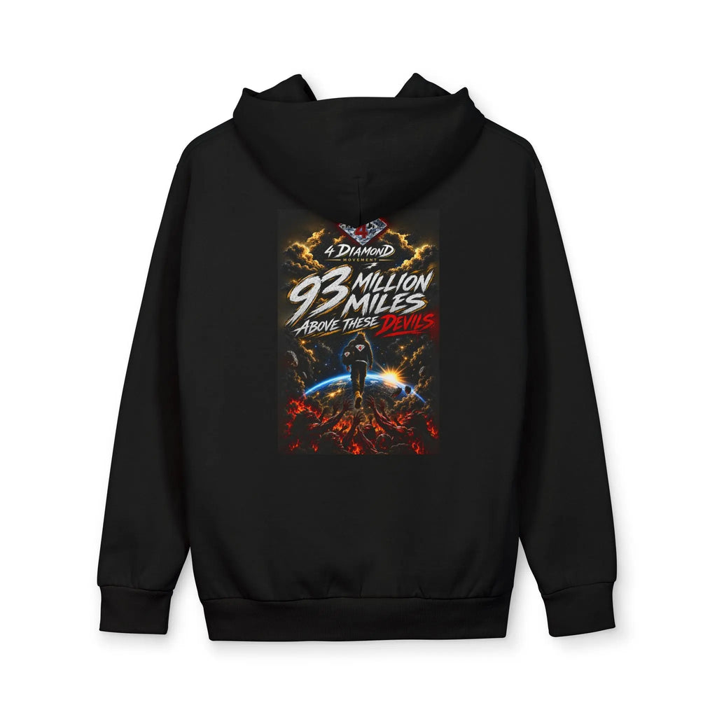 Space Adventure Hoodie — “93 Million Miles Above These Days” Graphic Pullover Printify
