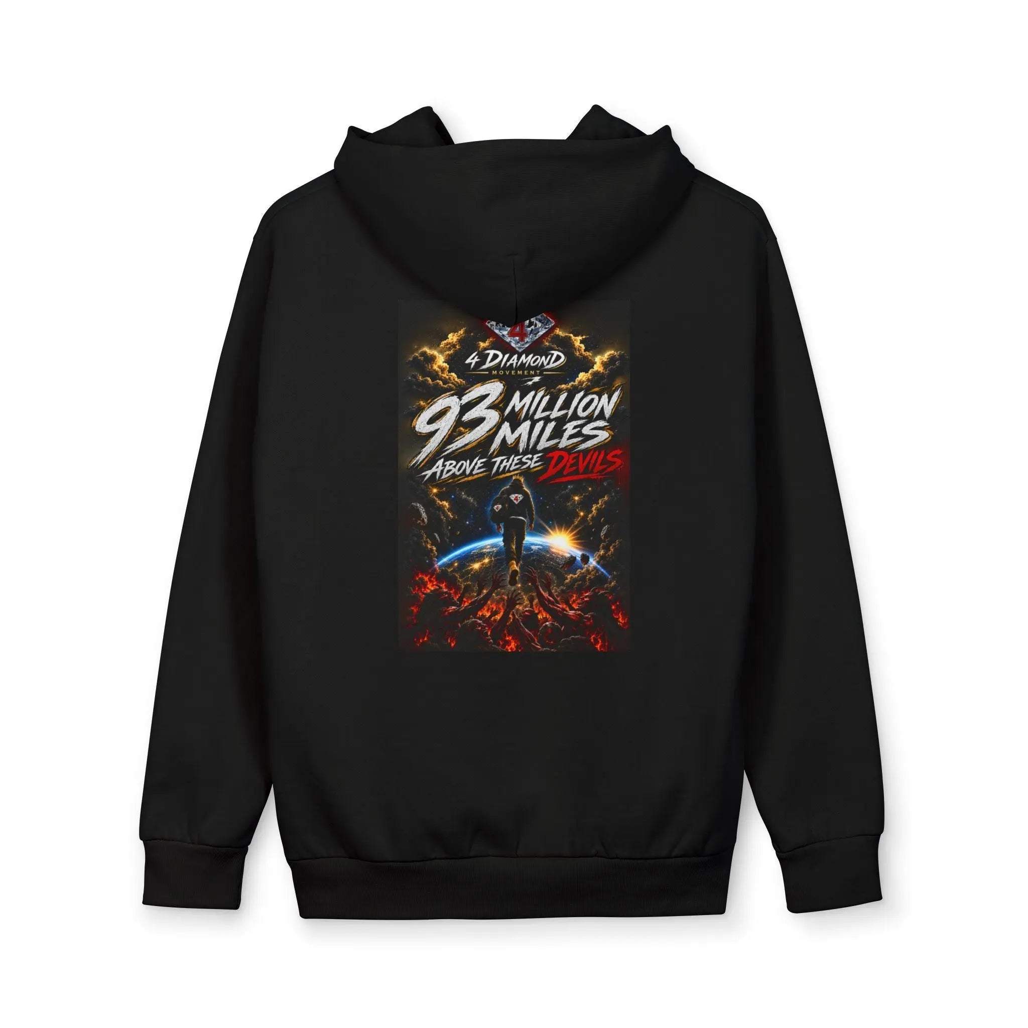 Space Adventure Hoodie — “93 Million Miles Above These Days” Graphic Pullover Printify