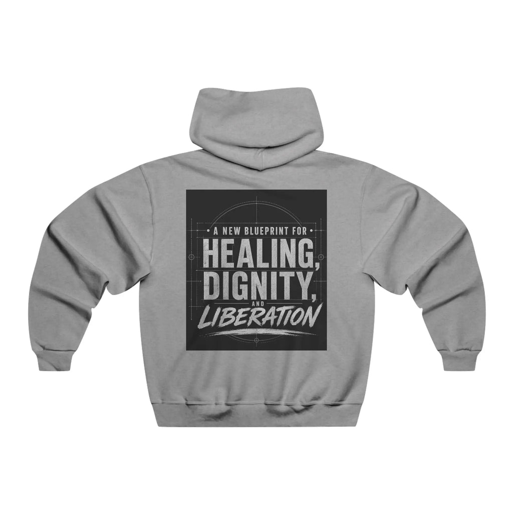Redesign Hoodie — 'A New Blueprint for Healing, Dignity & Liberation' Graphic Hoodie Printify