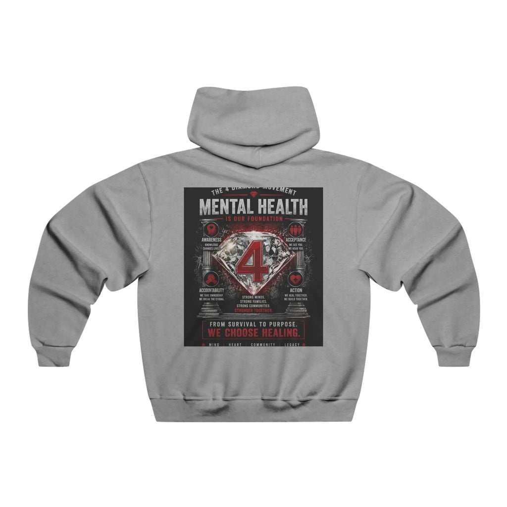 Mental Health DIAMOND 4 Hoodie — Support & Recovery Graphic Sweatshirt Printify