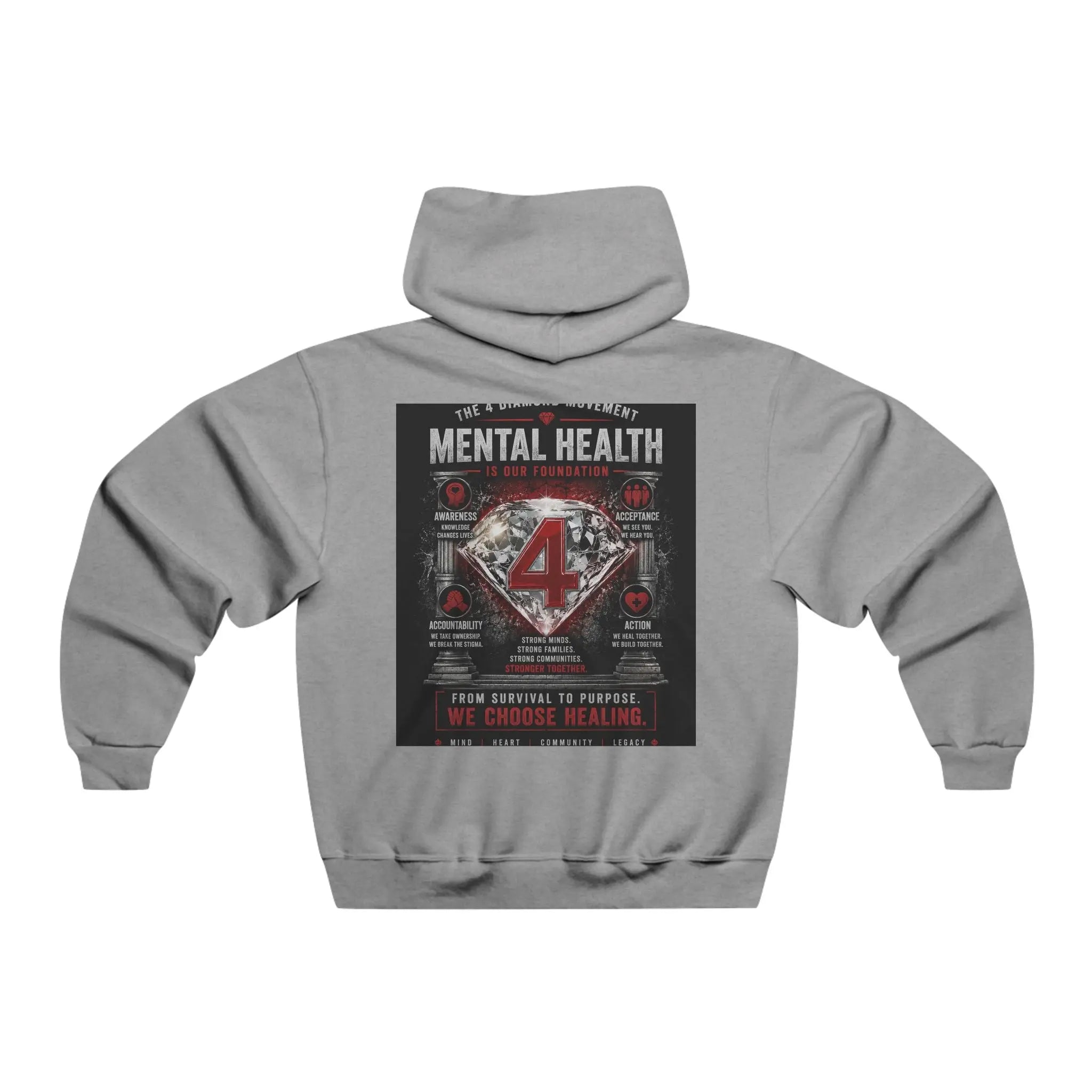 Mental Health DIAMOND 4 Hoodie — Support & Recovery Graphic Sweatshirt Printify