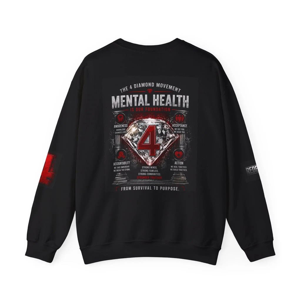 Crewneck Sweatshirt — Diamond 4 Mental Health Awareness Graphic Printify