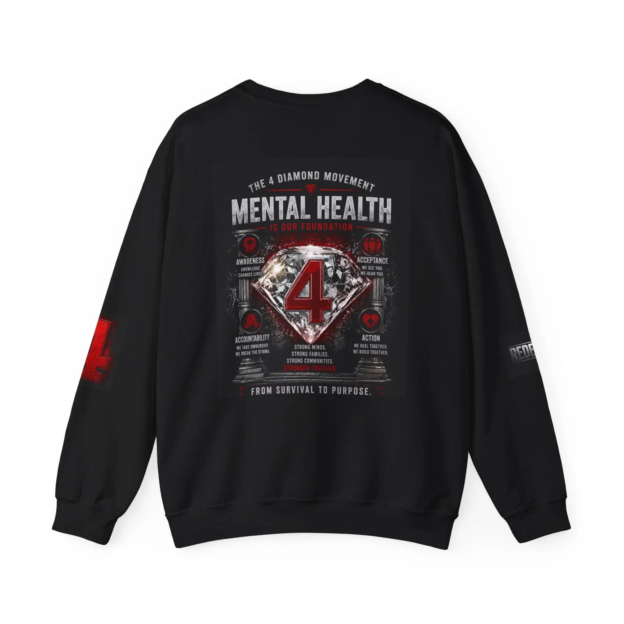 Crewneck Sweatshirt — Diamond 4 Mental Health Awareness Graphic Printify
