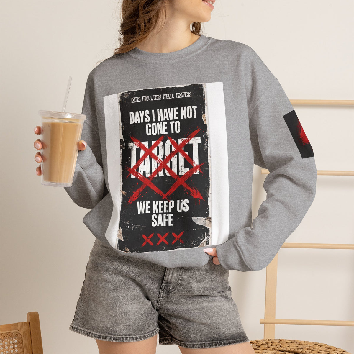 Boycott "Target" Every Dollar Is A Vote Distressed Crewneck Sweatshirt