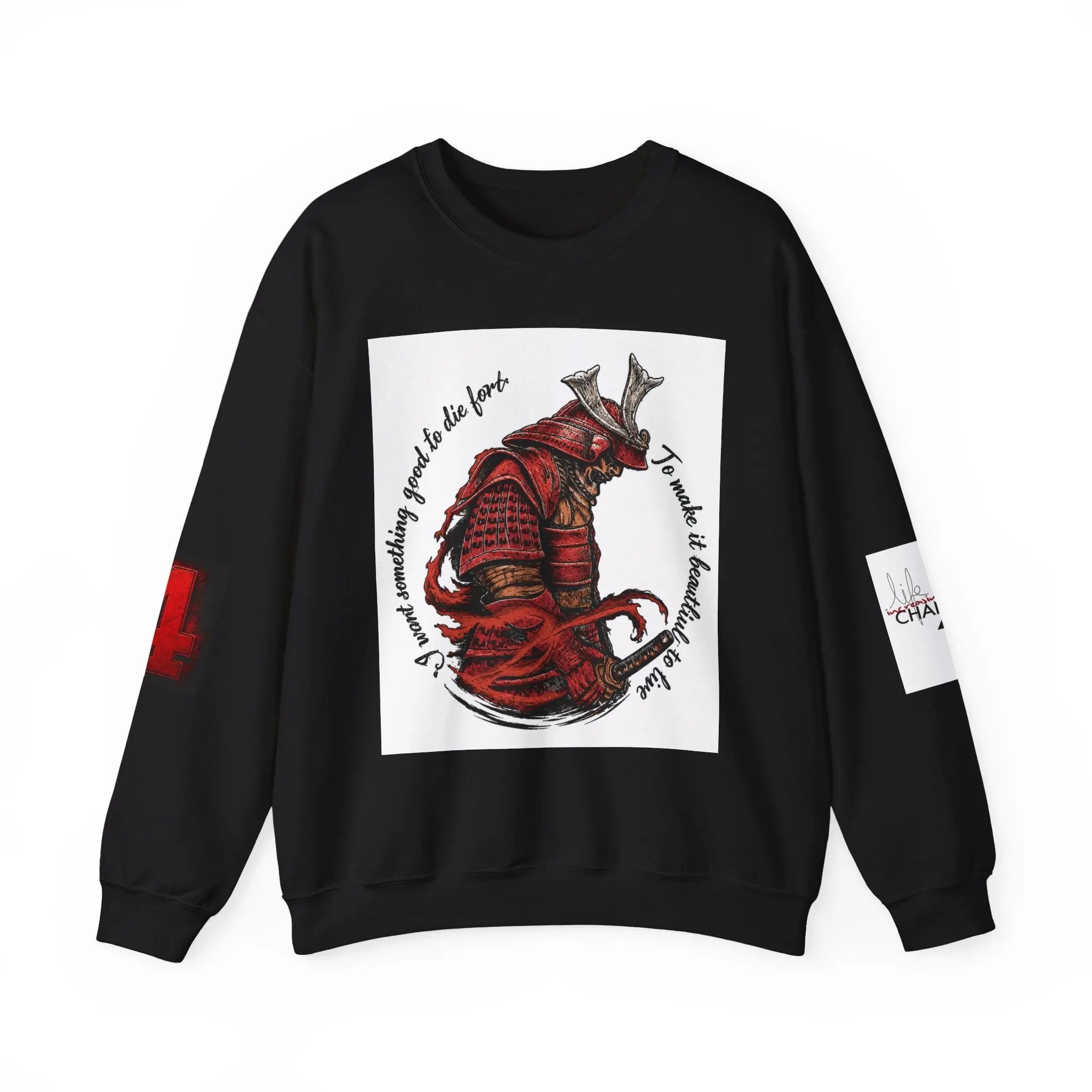 Samurai Armor Crewneck Sweatshirt — "To master the art of war" Graphic Printify