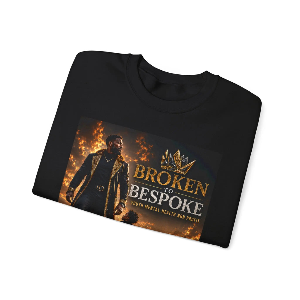 Broken to Bespoke Crewneck Sweatshirt — “Our Crown Has Already Been Bought” Inspirational Graphic Printify