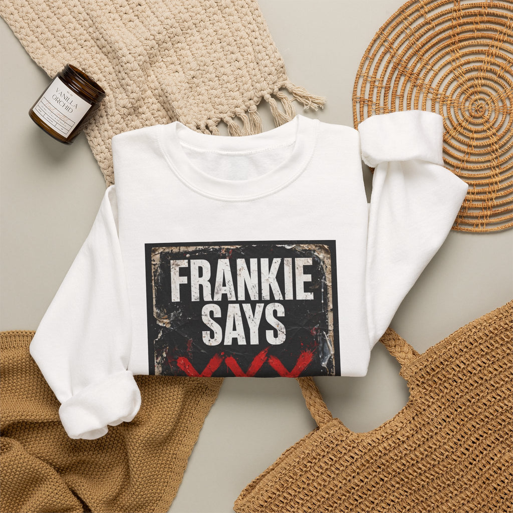 Frankie Says "XXX ICE" Distressed Graphic Crewneck Sweatshirt