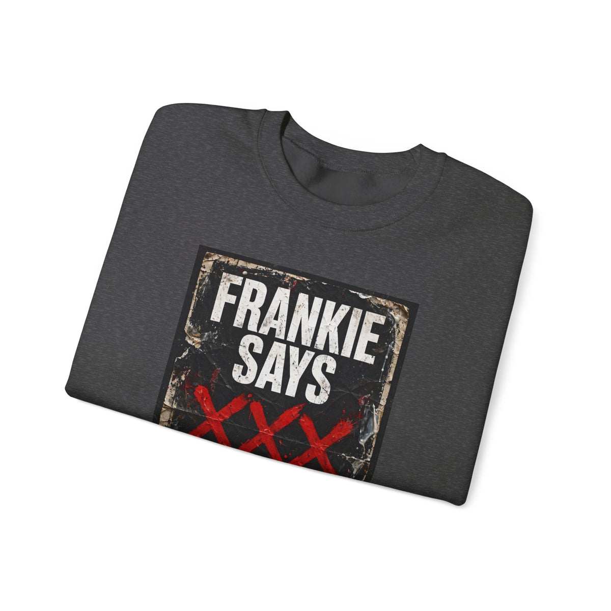 Frankie Says "XXX ICE" Distressed Graphic Crewneck Sweatshirt