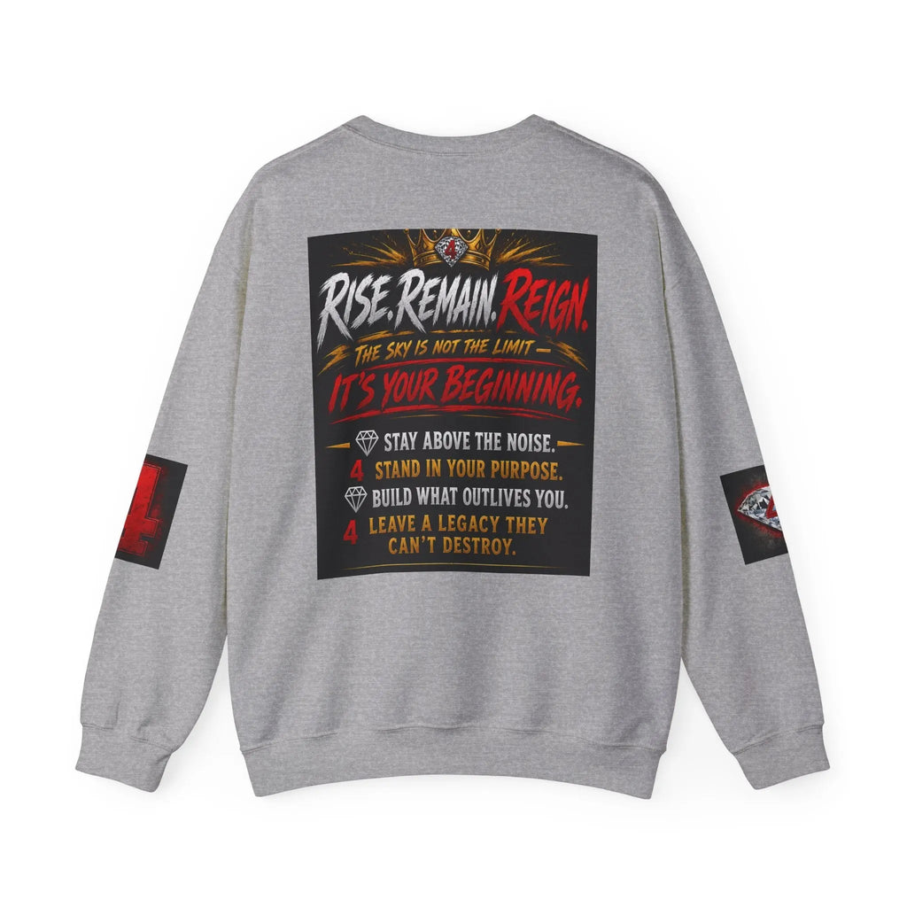 Crewneck Sweatshirt — "93 Million Miles Above These Devils" Motivational Graphic Printify