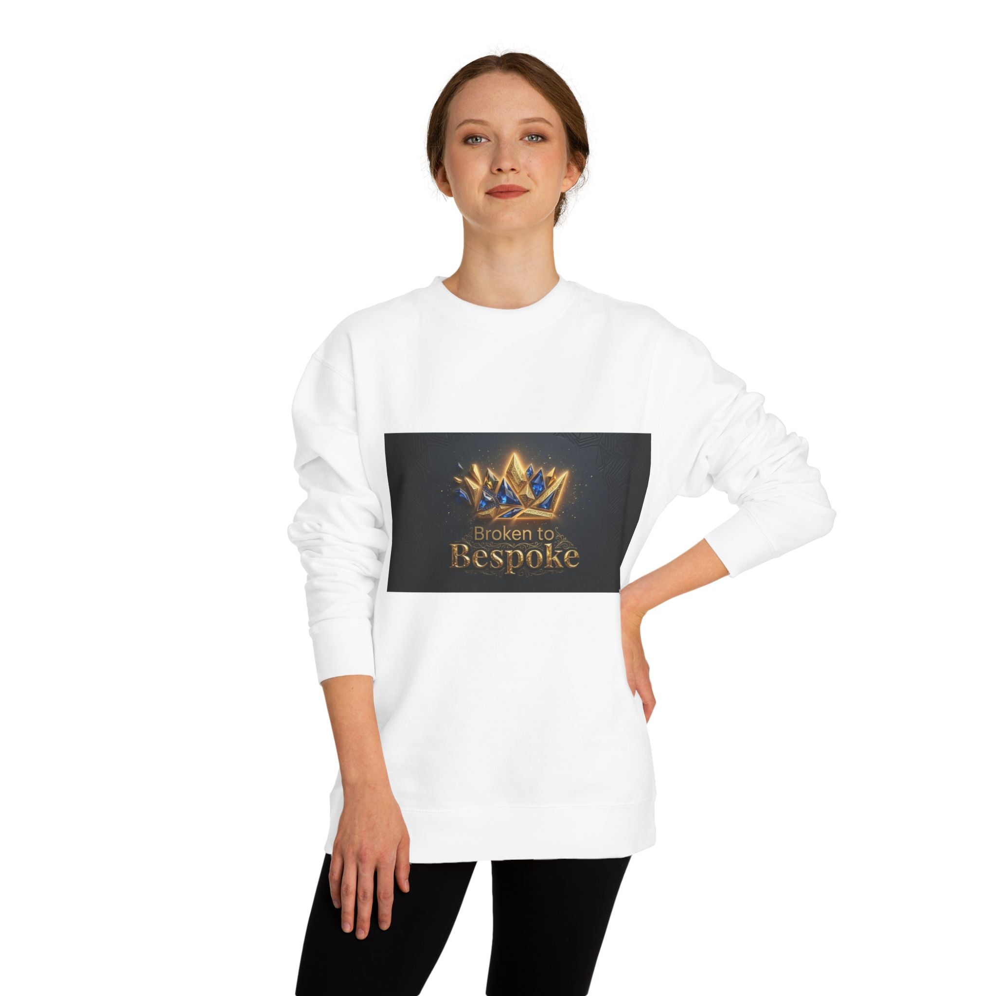 Crewneck Sweatshirt — "Broken to Bespoke" Crown Design with "My Ancestors Survived. I Will Heal" Back Quote