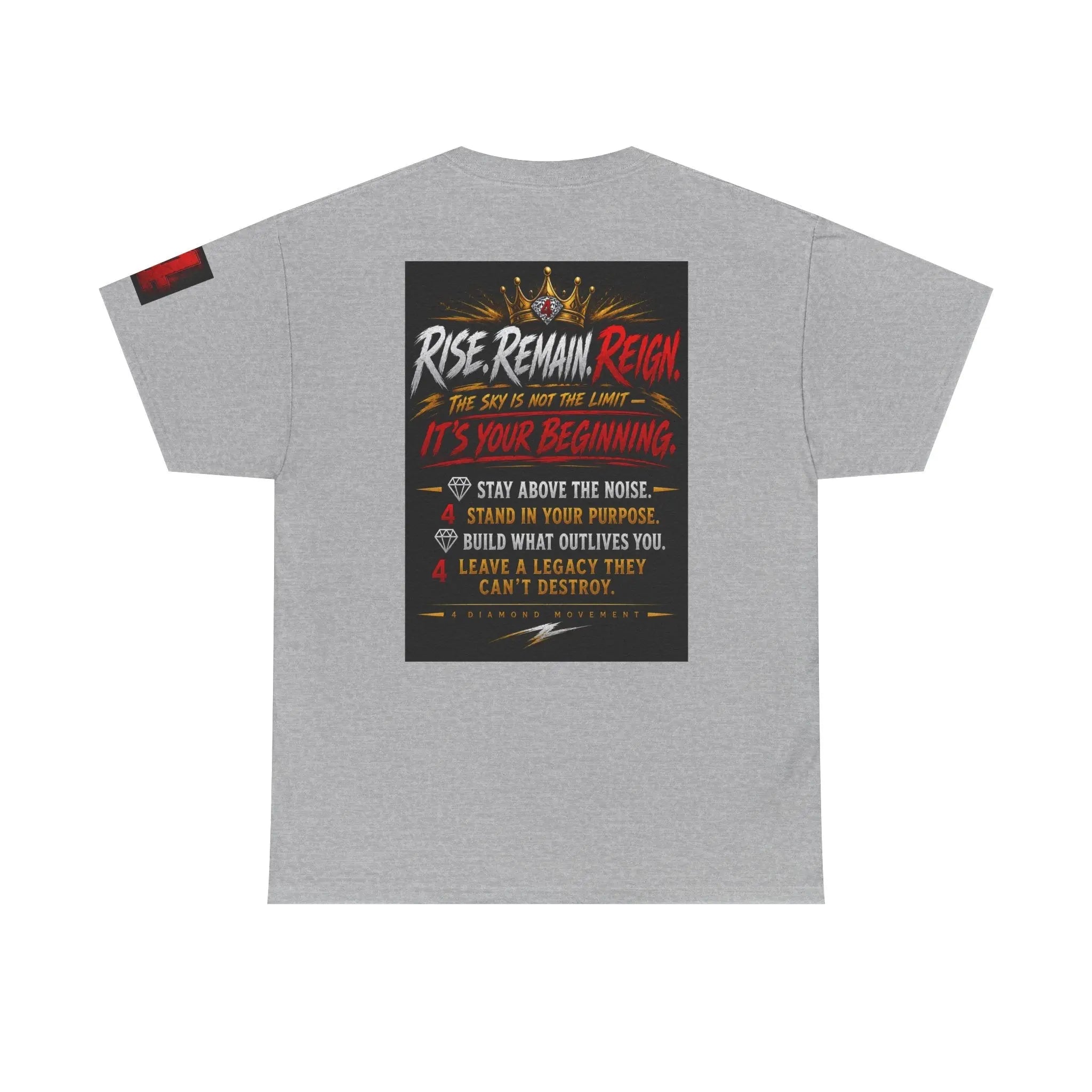 93 Million Miles Graphic Tee — "Rise, Remain, Reign" Motivational Cotton Shirt Printify