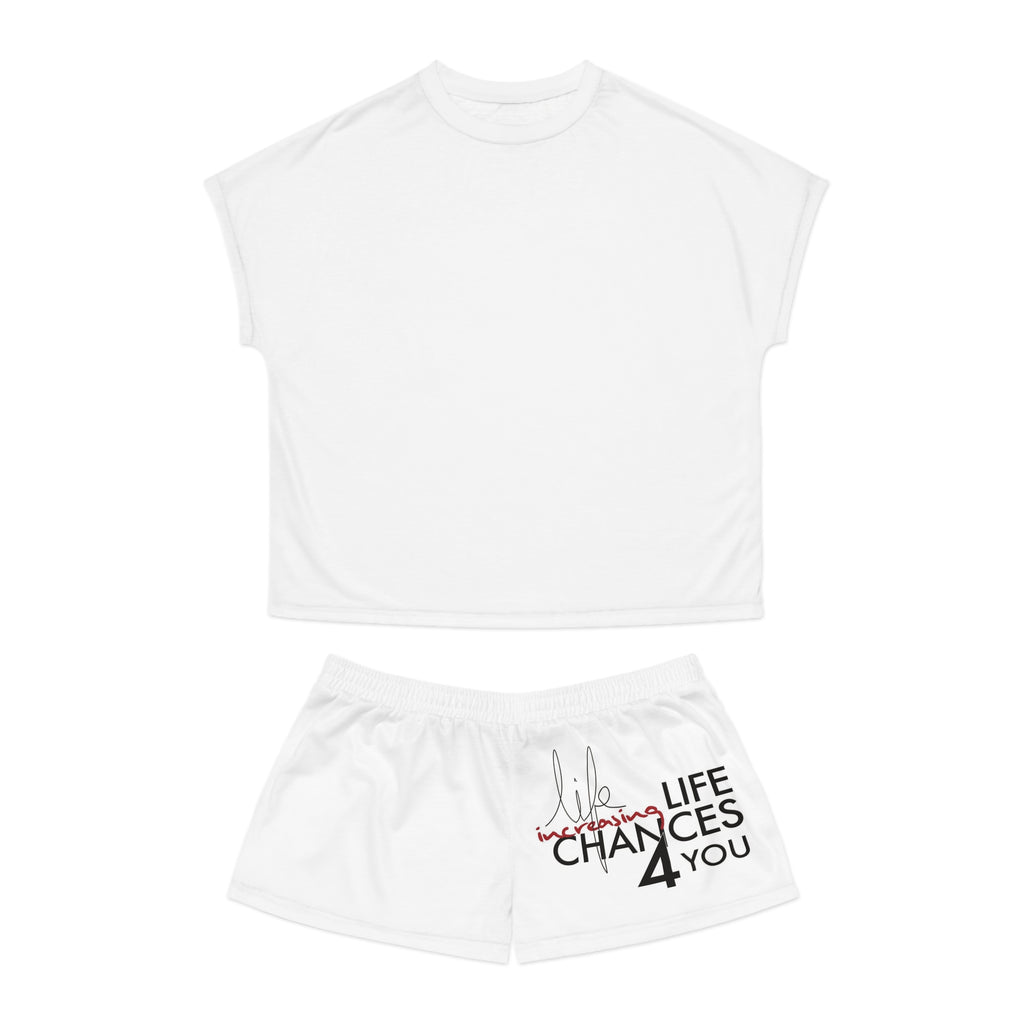 Women's Short Pajama Set — "Life Changes 4 You" Relaxed Sleepwear Shorts Top