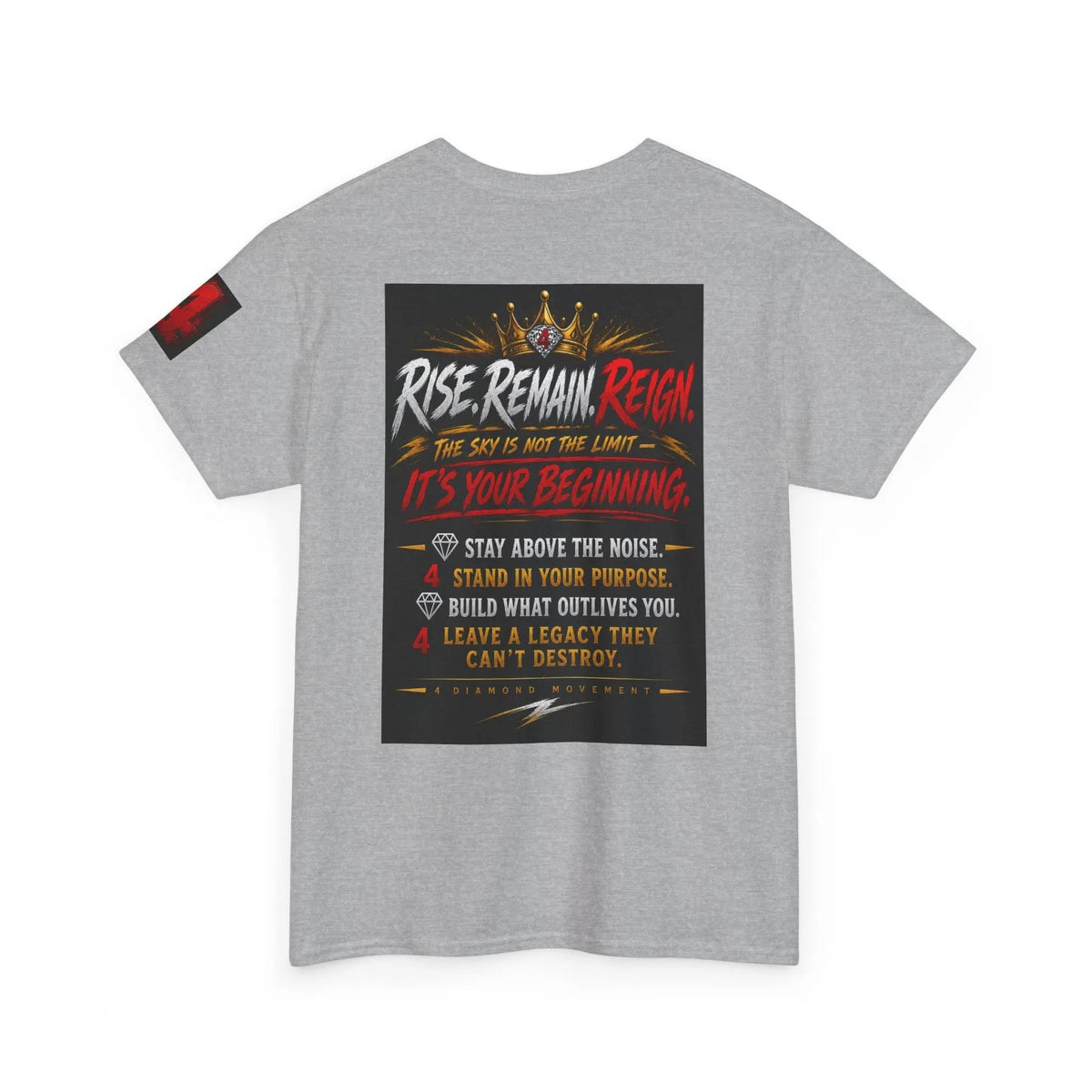 93 Million Miles Graphic Tee — "Rise, Remain, Reign" Motivational Cotton Shirt Printify