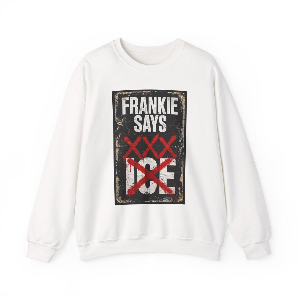 Frankie Says "XXX ICE" Distressed Graphic Crewneck Sweatshirt