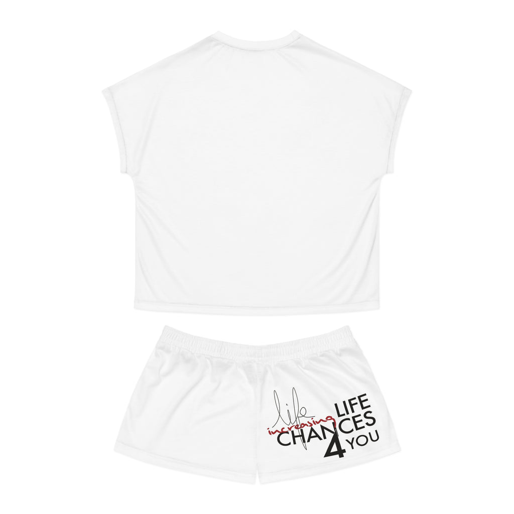 Women's Short Pajama Set — "Life Changes 4 You" Relaxed Sleepwear Shorts Top