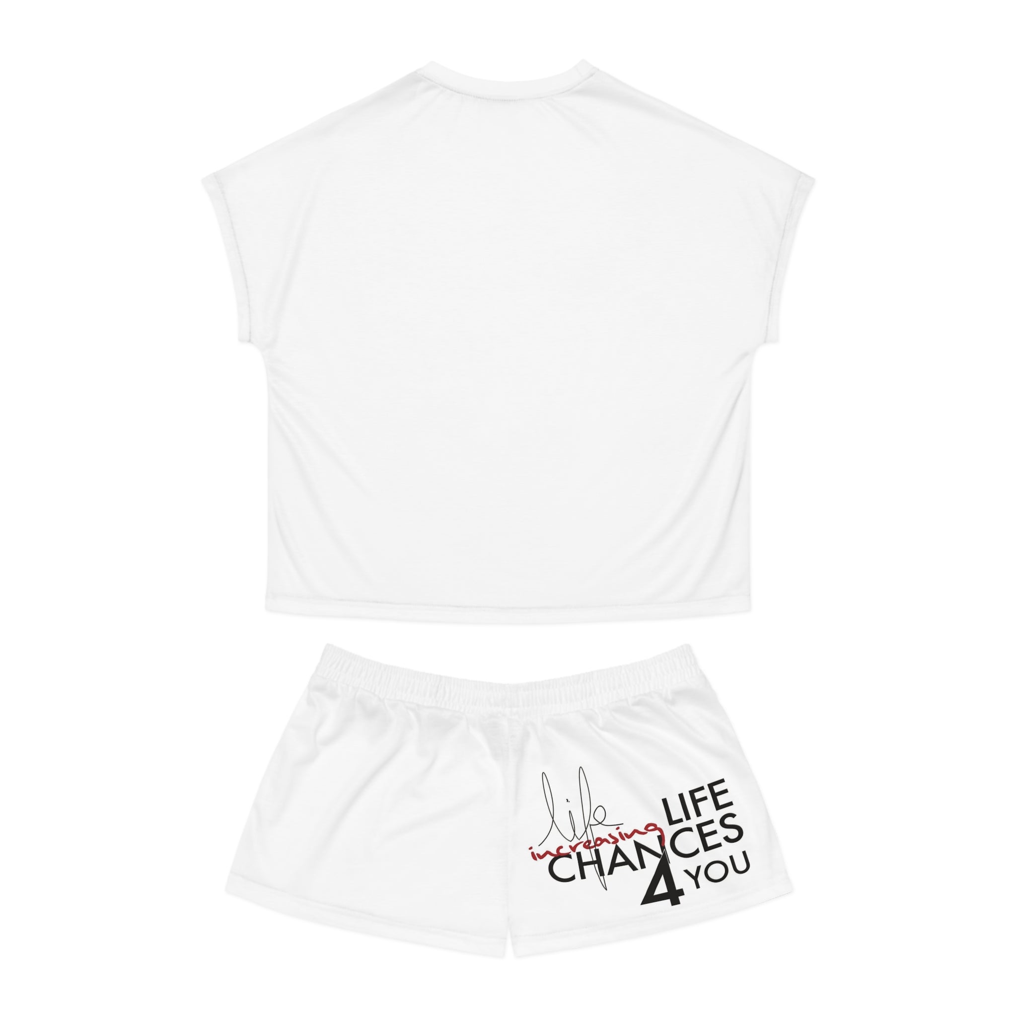 Women's Short Pajama Set — "Life Changes 4 You" Relaxed Sleepwear Shorts Top