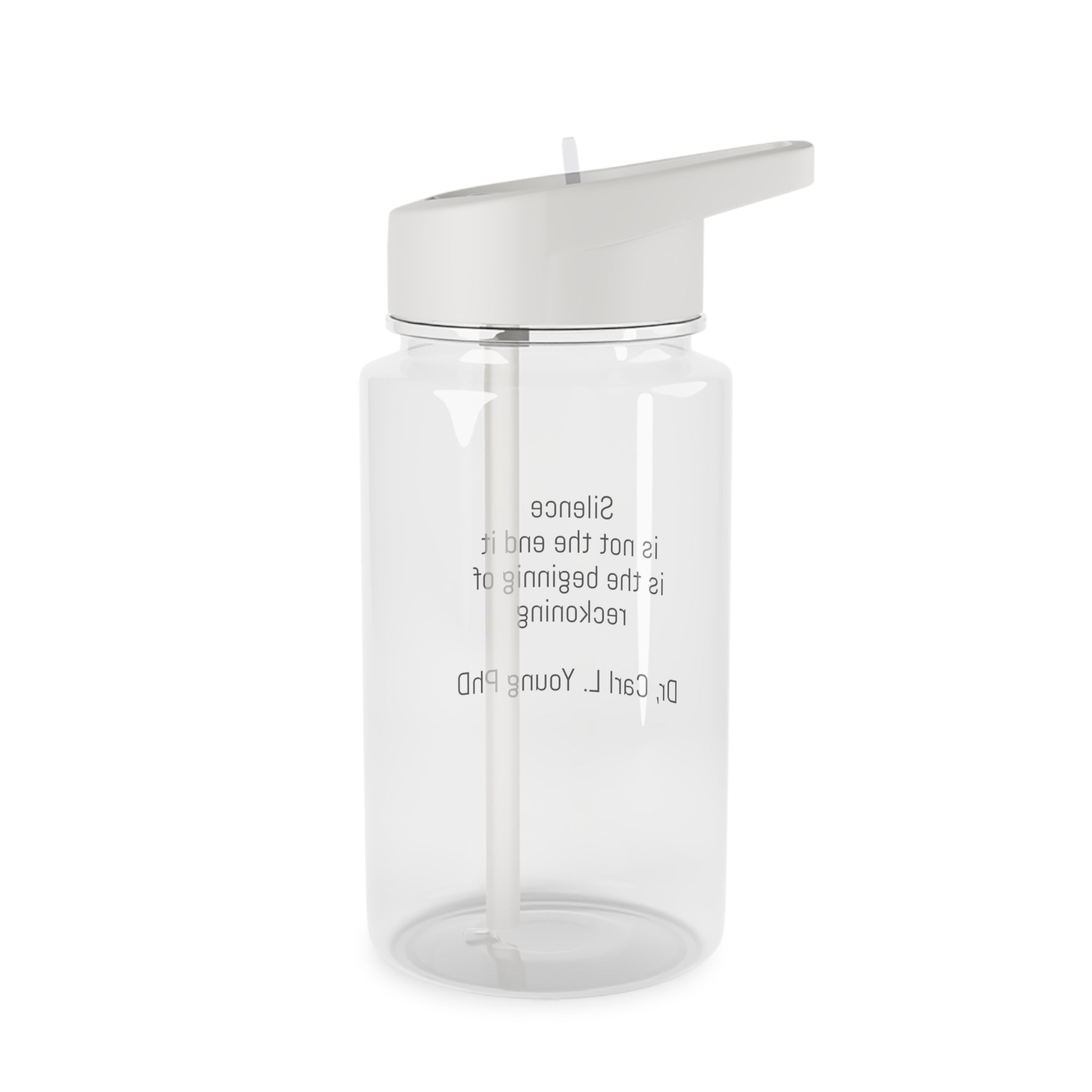 Personalized Tritan Water Bottle — "Dr. Carl L. Young PhD" Clear Straw Bottle