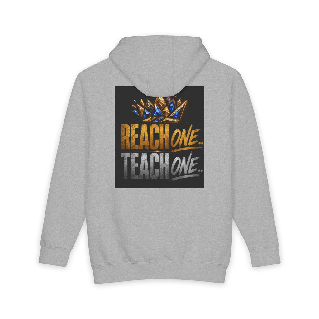 Reach One Teach One Crown Hoodie — "Broken to Bespoke" Inspirational Pullover Printify