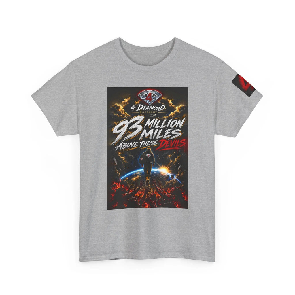 93 Million Miles Graphic Tee — "Rise, Remain, Reign" Motivational Cotton Shirt Printify
