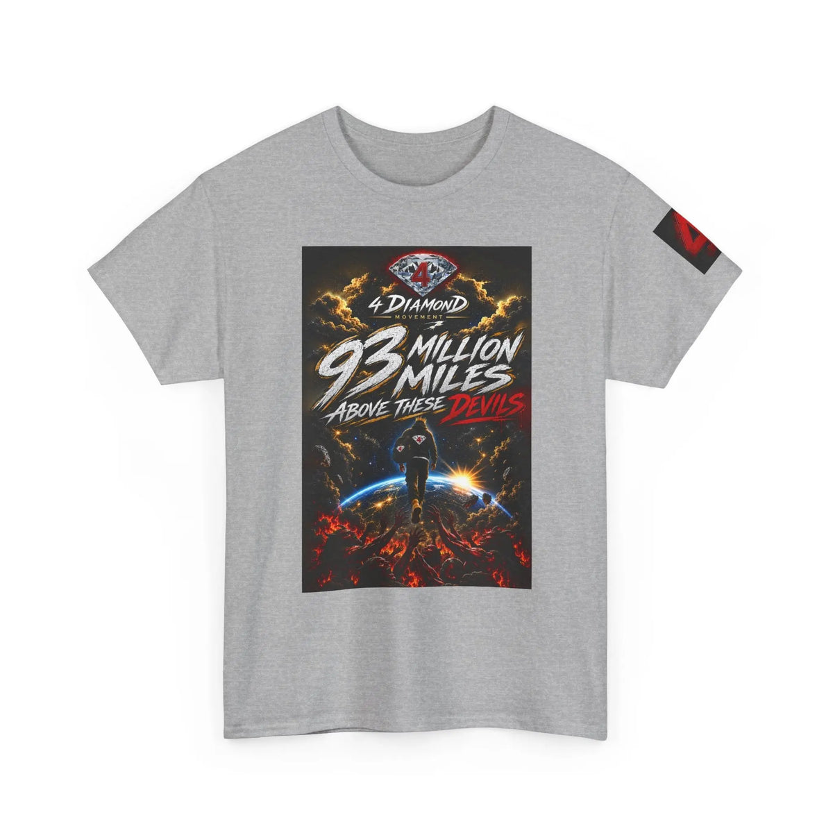 93 Million Miles Graphic Tee — "Rise, Remain, Reign" Motivational Cotton Shirt Printify
