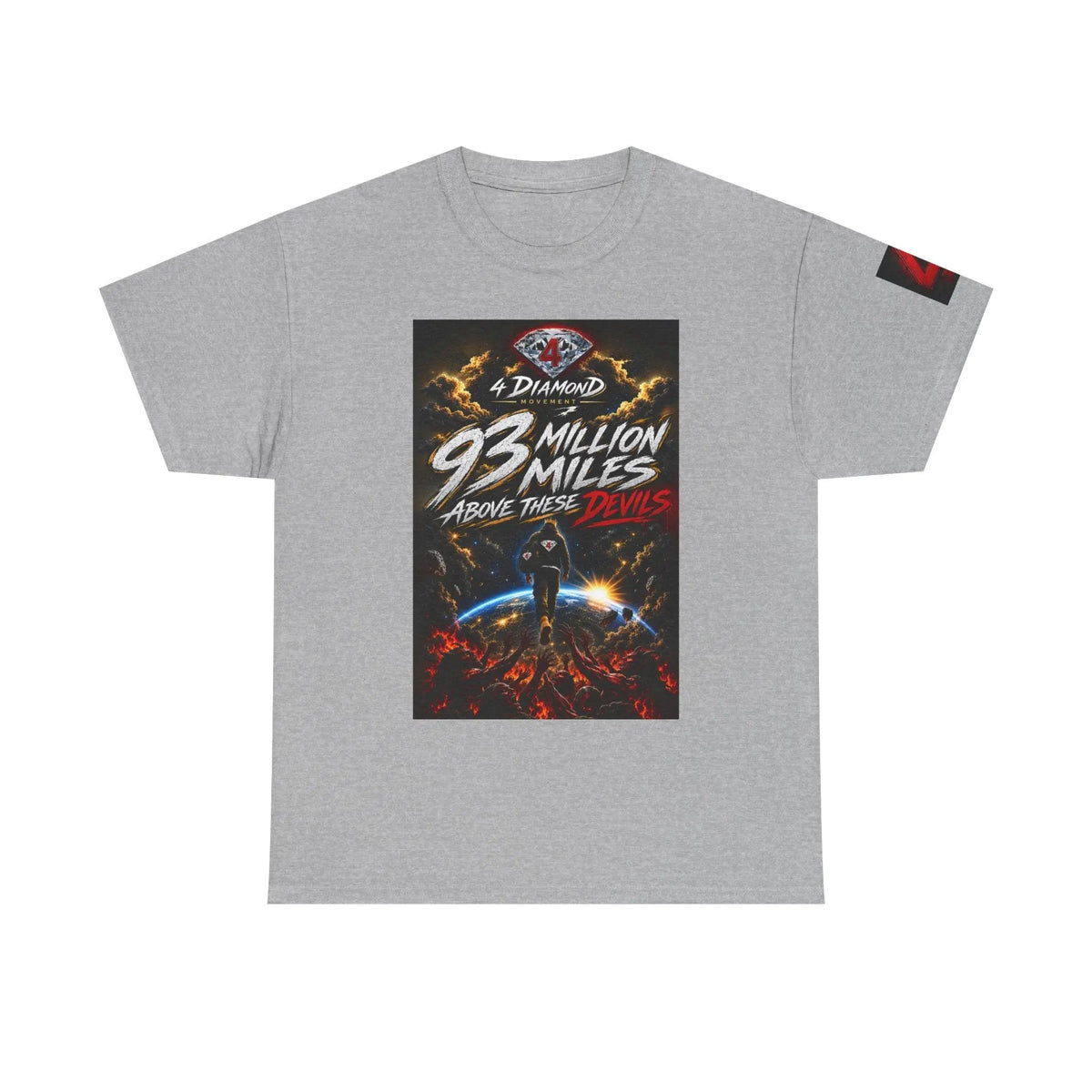 93 Million Miles Graphic Tee — "Rise, Remain, Reign" Motivational Cotton Shirt Printify