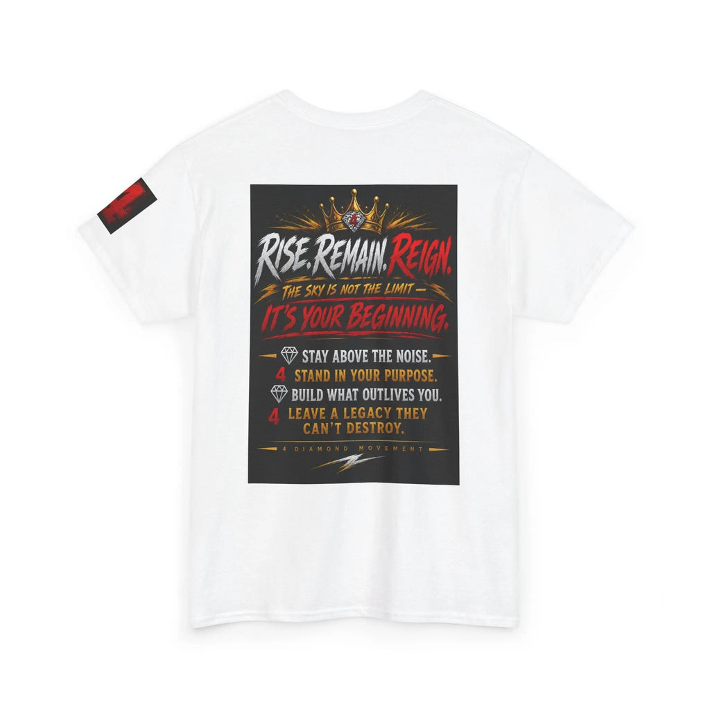 93 Million Miles Graphic Tee — "Rise, Remain, Reign" Motivational Cotton Shirt Printify