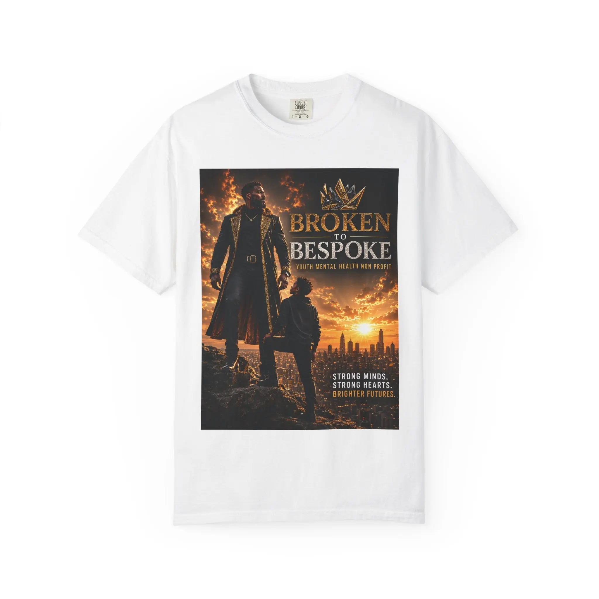 Broken to Bespoke Graphic T-Shirt — Strong Minds, Strong Hearts Motivational Tee Printify