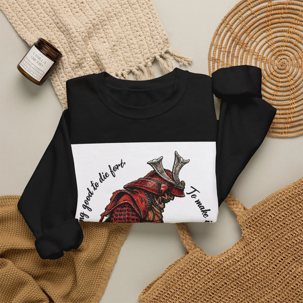 Samurai Armor Crewneck Sweatshirt — "To master the art of war" Graphic Printify