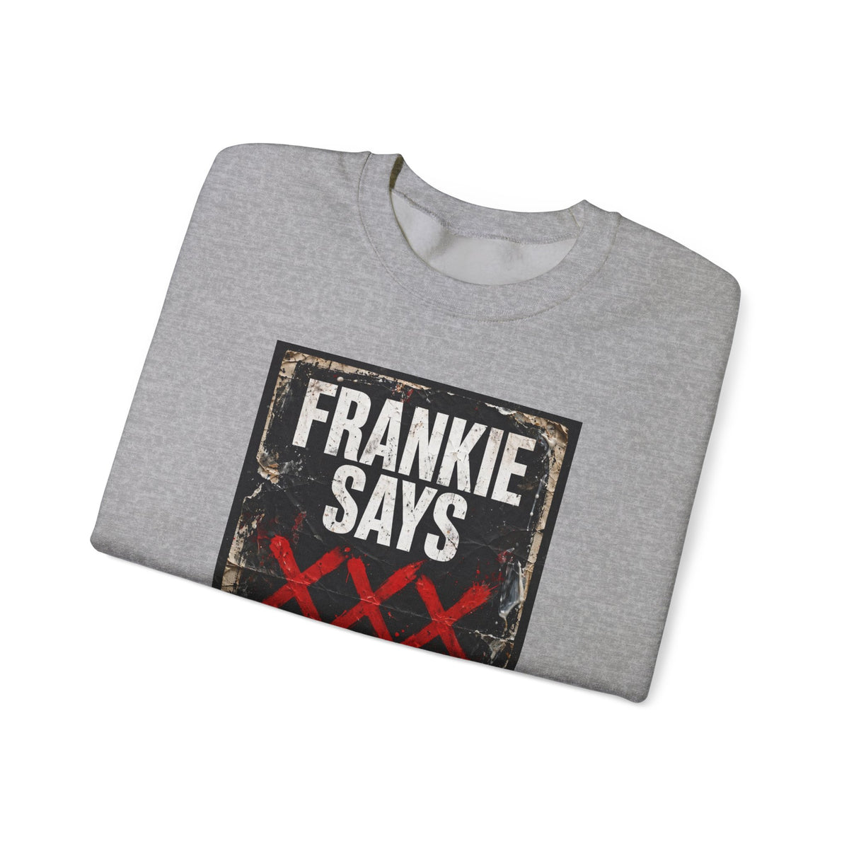 Frankie Says "XXX ICE" Distressed Graphic Crewneck Sweatshirt